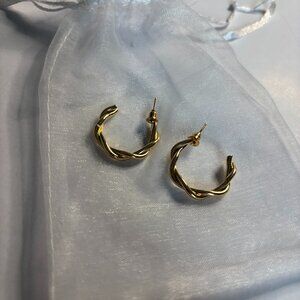 Gold Twisted Hoop Earrings • Elegant & Trendy ✨